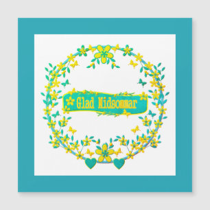 skandinavisches Design, Glad midsommar Magnetkarte