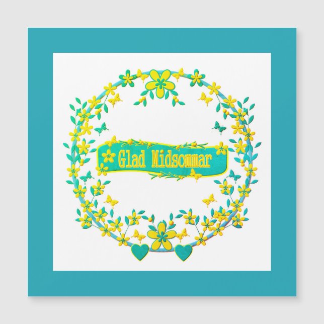 skandinavisches Design, Glad midsommar Magnetkarte (Vorderseite)