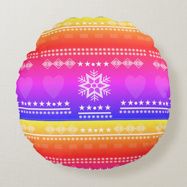 skandinavisches Design, Landstil Rundes Kissen (Vorderseite)