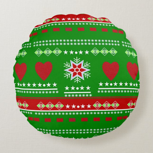 skandinavisches Design, Landstil Rundes Kissen (Vorderseite)