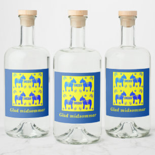 skandinavisches Design, Personalisiert Glad Midsom Alkoholflaschenetikett