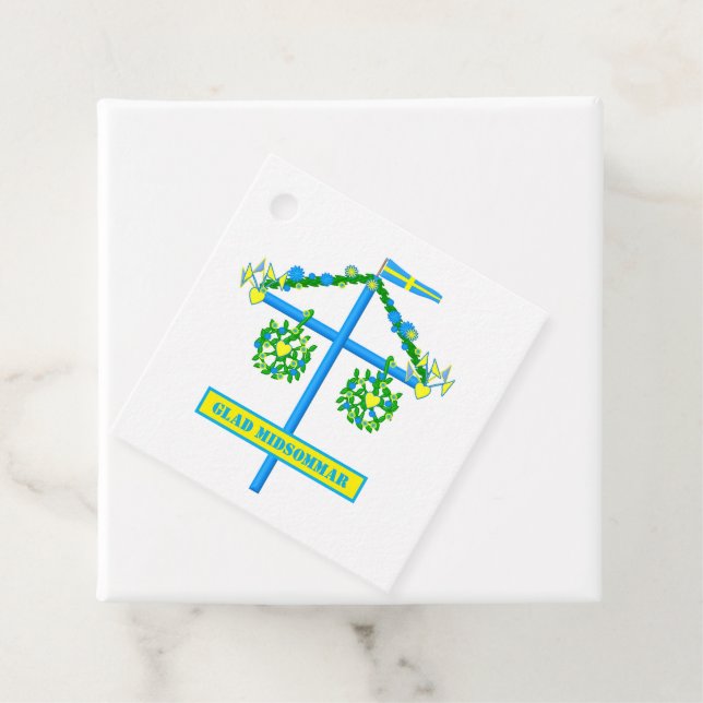 skandinavisches Design, Personalisiert Glad Midsom Geschenkanhänger (Beispiel)