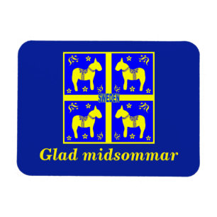 skandinavisches Design, Personalisiert Glad Midsom Magnet
