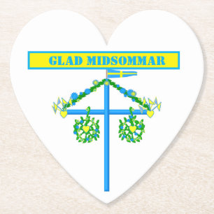 skandinavisches Design, Personalisiert Glad Midsom Untersetzer