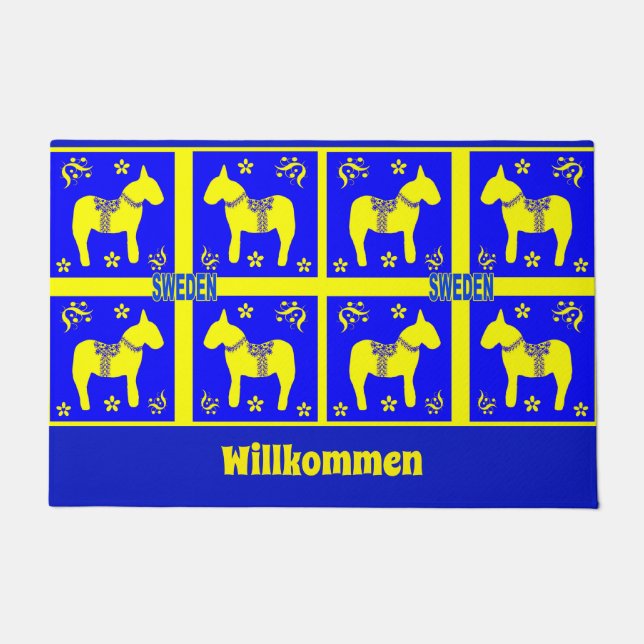 skandinavisches Design, schwedisches Pferd, person Fußmatte (Vorderseite)