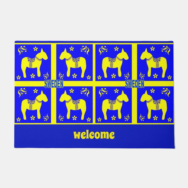 skandinavisches Design, schwedisches Pferd, person Fußmatte (Vorderseite)