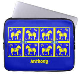 skandinavisches Design, schwedisches Pferd, person Laptopschutzhülle