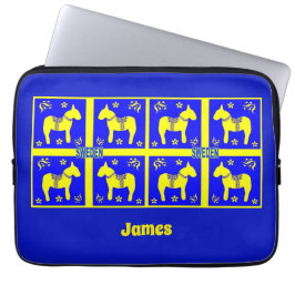 skandinavisches Design, schwedisches Pferd, person Laptopschutzhülle