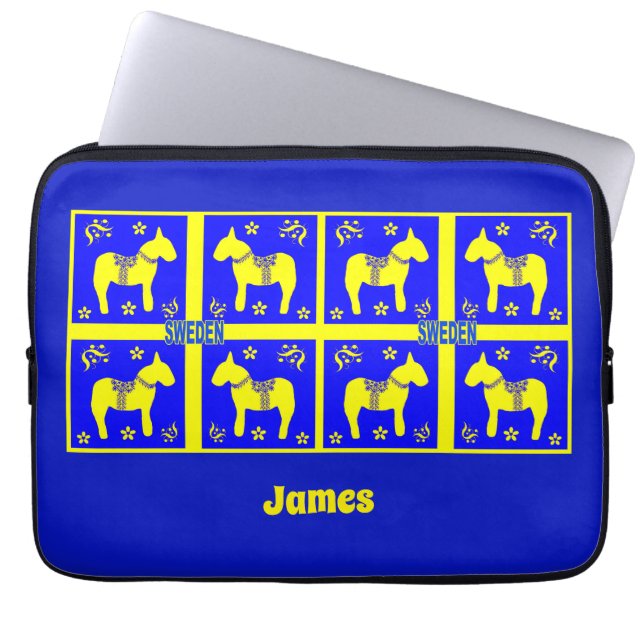 skandinavisches Design, schwedisches Pferd, person Laptopschutzhülle (Vorderseite)