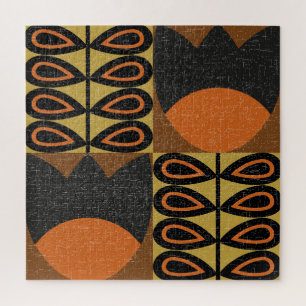 Skandinavisches Design: Vintages nahtloses Muster Puzzle