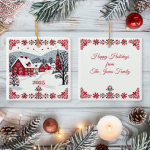 Skandinavisches Dorf Keramikornament