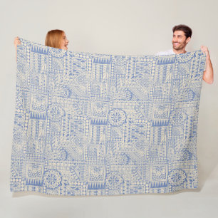 skandinavisches Ethno-Mosaik-Muster 1 Fleecedecke