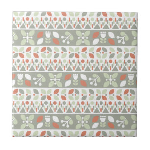 Skandinavisches florales Volkskunst-Designmuster Fliese