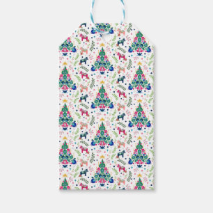 Skandinavisches Folk Art Weihnachtsbaum Geschenkta Geschenkanhänger