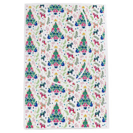 Skandinavisches Folk Art Weihnachtsbaum Geschenkta Mittlere Geschenktüte