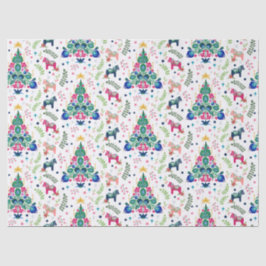Skandinavisches Folk Art Weihnachtsbäume & Dala Ho Seidenpapier