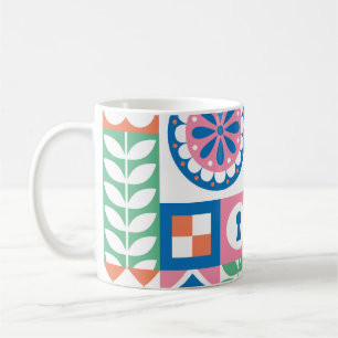 skandinavisches Folklore-Abstraktes Muster Kaffeetasse