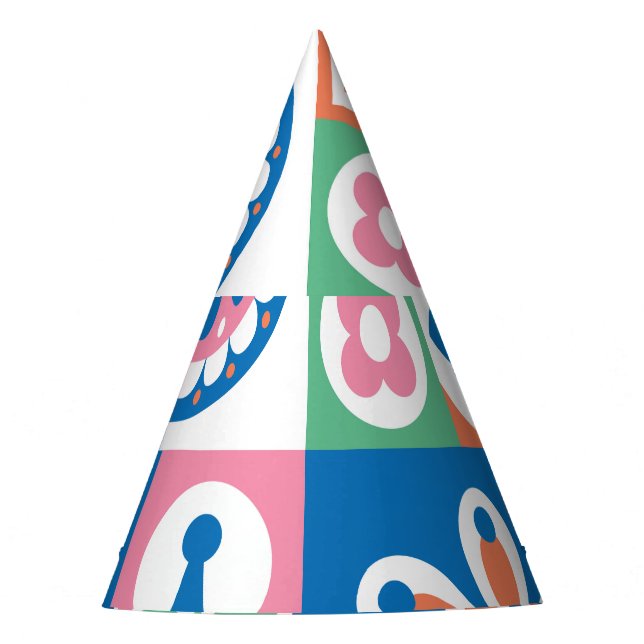 skandinavisches Folklore-Abstraktes Muster Partyhütchen (Vorderseite)