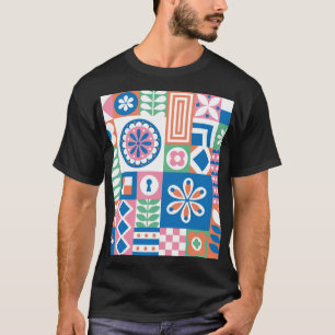 skandinavisches Folklore-Abstraktes Muster T-Shirt