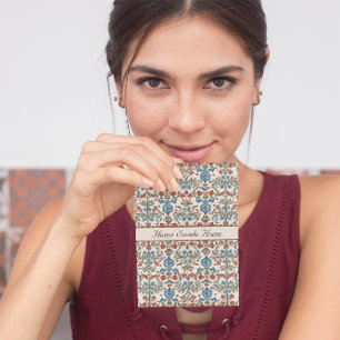 Skandinavisches Folkloredesign - Blume individuell Feiertagspostkarte