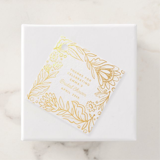 Skandinavisches Folklorflora Brautparty Sq Geschenkanhänger (Mit Box)