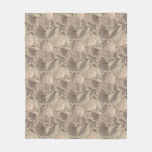 Skandinavisches geometrisches Blumenmotiv Fleecedecke