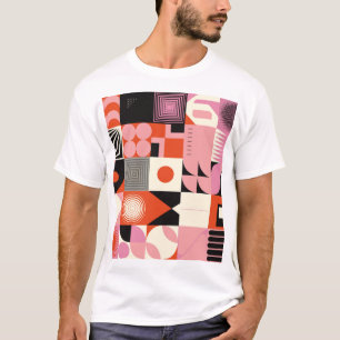 Skandinavisches Geometrisches: Farbige Kunstmuster T-Shirt