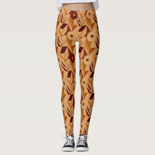 Skandinavisches Herbstblumenmuster Leggings