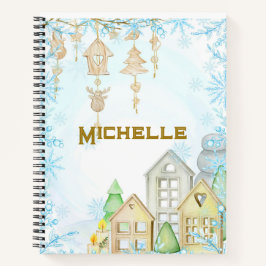 Skandinavisches inspiriertes Notebook. Bearbeitbar Notizbuch