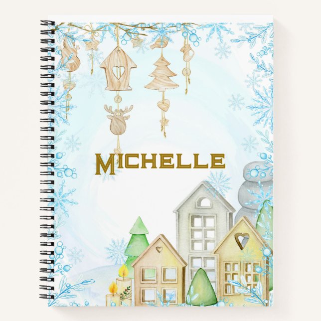 Skandinavisches inspiriertes Notebook. Bearbeitbar Notizbuch (Vorderseite)