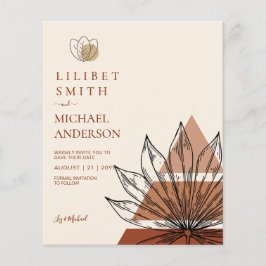 Skandinavisches Japandi Abstrakt Lines Rett Datum Flyer