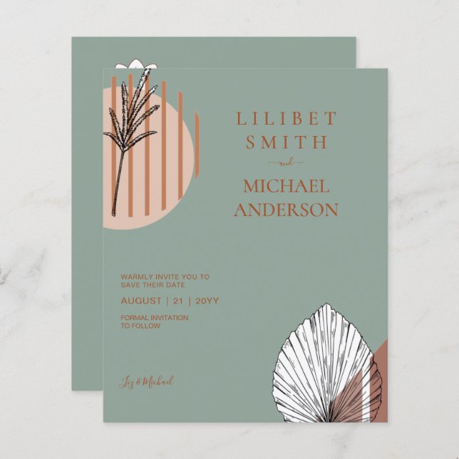 Skandinavisches Japandi - Abstrakte Formen SAVE TH (Vorne/Hinten)