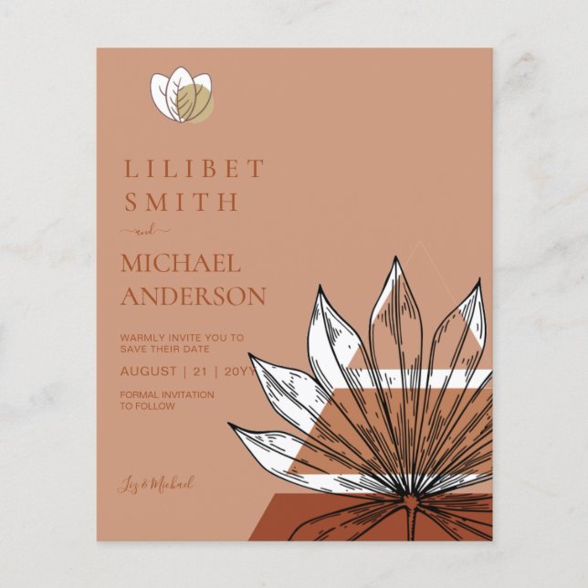 Skandinavisches Japandi - Abstrakte Formen SAVE TH Flyer (Vorne)