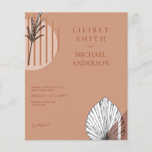 Skandinavisches Japandi - Abstrakte Formen SAVE TH Flyer (Vorne)