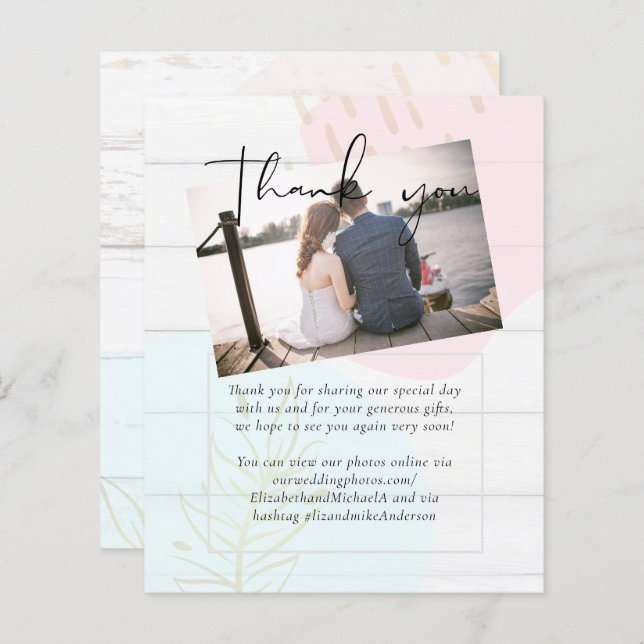 Skandinavisches Japandi Moderne Abstrakte Hochzeit (Vorne/Hinten)