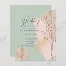 Skandinavisches Japandi Moderne Abstrakte Hochzeit