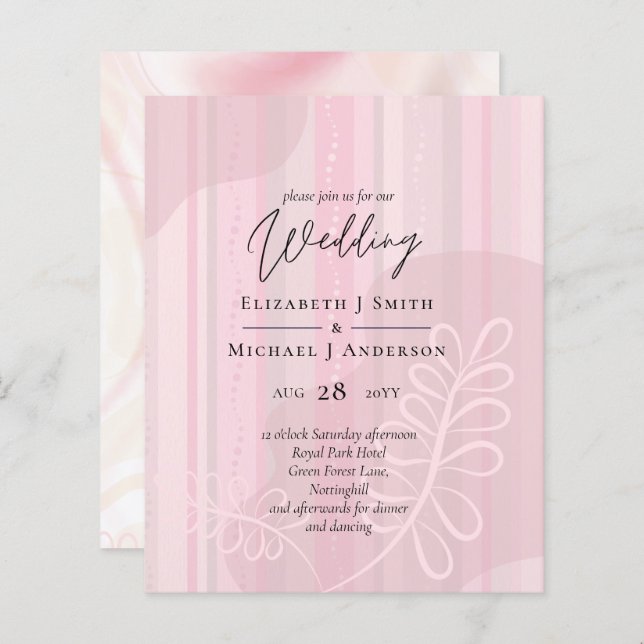 Skandinavisches Japandi Moderne Abstrakte Hochzeit (Vorne/Hinten)