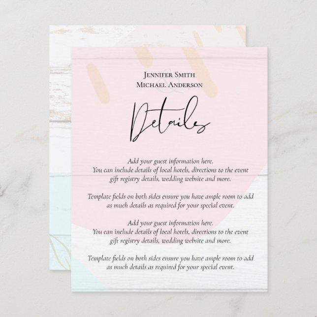 Skandinavisches Japandi Moderne Abstrakte Hochzeit (Vorne/Hinten)