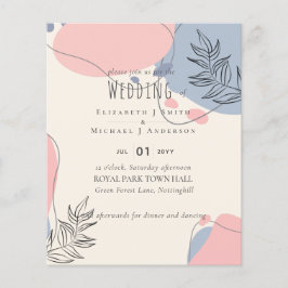 Skandinavisches Japandi Moderne Abstrakte Hochzeit Flyer