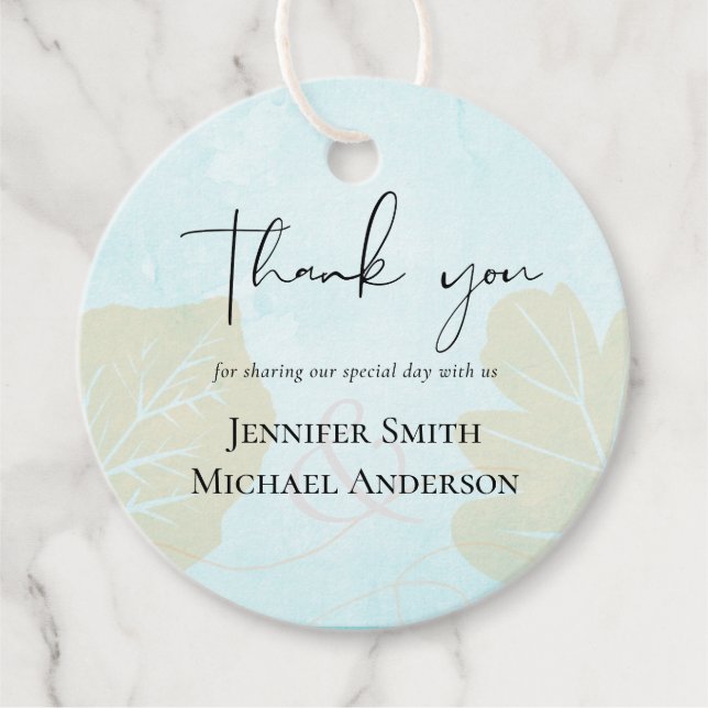 Skandinavisches Japandi Moderne Abstrakte Hochzeit Geschenkanhänger (Vorderseite)