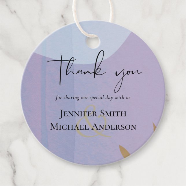 Skandinavisches Japandi Moderne Abstrakte Hochzeit Geschenkanhänger (Vorderseite)