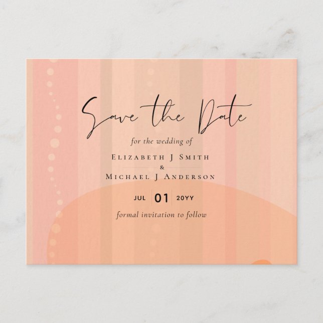 Skandinavisches Japandi Moderne Abstrakte Hochzeit Postkarte (Vorderseite)