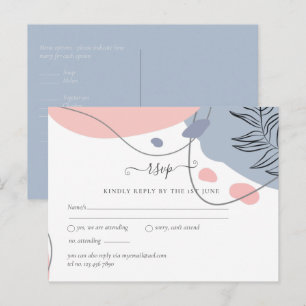 Skandinavisches Japandi Moderne Abstrakte Hochzeit Postkarte