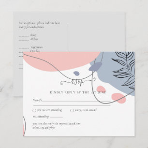 Skandinavisches Japandi Moderne Abstrakte Hochzeit Postkarte