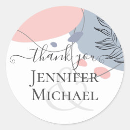 Skandinavisches Japandi Moderne Abstrakte Hochzeit Runder Aufkleber