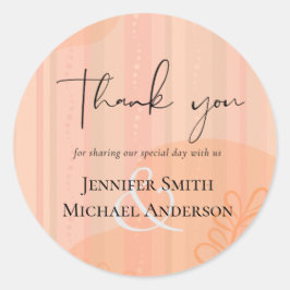 Skandinavisches Japandi Moderne Abstrakte Hochzeit Runder Aufkleber