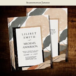 Skandinavisches Japandi Wedding Theme Earth Tones Einladung