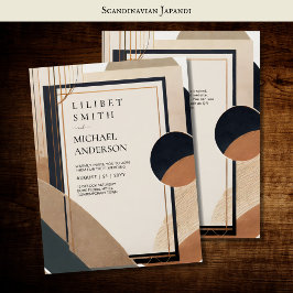 Skandinavisches Japandi Wedding Theme Earth Tones Einladung