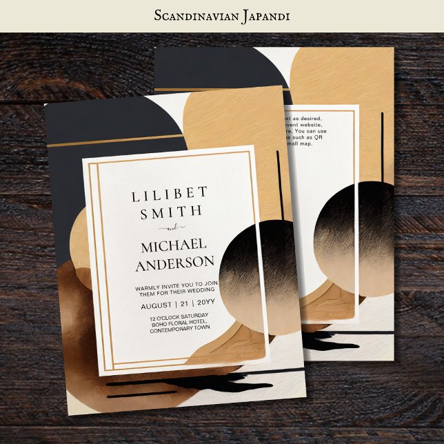 Skandinavisches Japandi Wedding Theme Earth Tones Einladung (Von Creator hochgeladen)