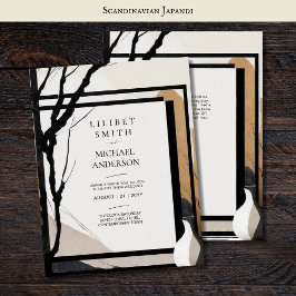 Skandinavisches Japandi Wedding Theme Earth Tones Einladung
